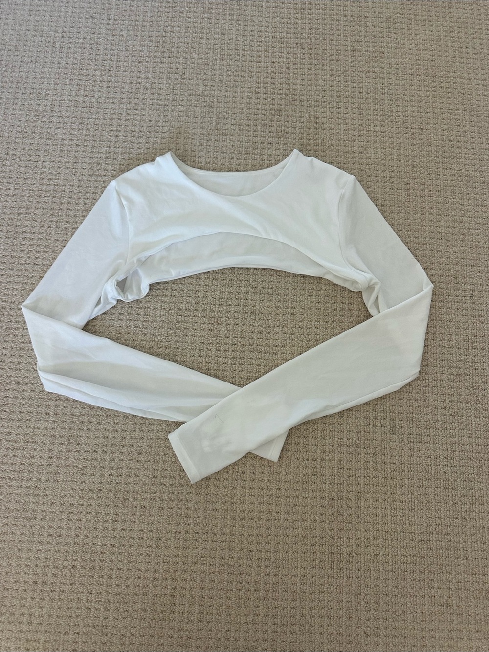 White Long-Sleeve Crop Top